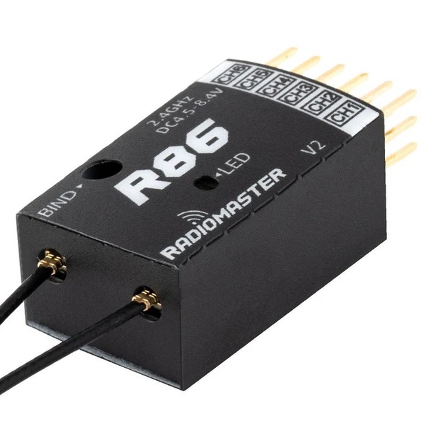 RadioMaster R86 V2 Receiver 2.4GHz 6CH PWM FrSky D16 Futaba SFHSS Compatible Mini RC Airplane Drone Receiver
