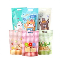 Sachet refermable autoportant à fermeture éclair, imprimé UV, motif flocon de neige de dessin animé, qualité alimentaire, épaisseur 0,1 mm, pour nougat, biscuits, lait, dattes