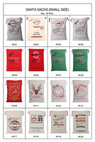 Sacs de Noël en coton 100% écologiques, imprimés en sérigraphie, grande capacité, prix avantageux, vente chaude, modèle HK-19