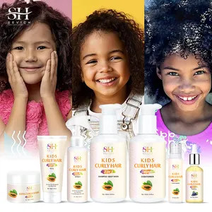 Private Label Atacado Kids Hair Care Set Natural Curly Black Kids Hair Shine Shampoo