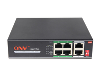 ONV 4 Port Switch Jaringan Cepat 10/100Mbps RJ45 POE Switch Plug And Play untuk Sistem Keamanan