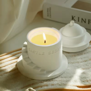 Vela de Cera de Soja de Alta Gama con Aroma a Té para Niñas, Hecha a Mano, Moderna, Resistente al Fuego, con Diseño Creativo de Castillo de Yeso, para el Día de San Valentín - Product Image 2
