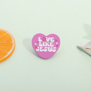 爱喜欢耶稣珐琅别针基督教信仰心胸针翻领徽章珠宝礼物给朋友和信徒 - Product Image 2