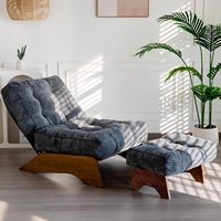 Ensemble de fauteuils de salon avec repose-pieds - Fauteuils de salon avec coussins moelleux, dossiers réglables, canapés de jardin, canapé inclinable, pouf