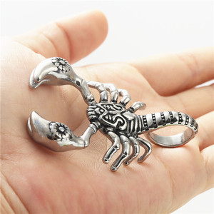 Collier pendentif scorpion en acier inoxydable pour hommes, design du zodiaque animal, style rétro punk 233053 - Product Image 3
