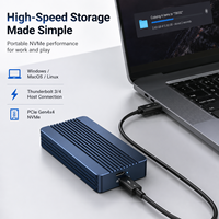 Boîtier SSD NVMe M.2 Thunderbolt 4 3 40 Gbit/s sans outil PCIe Gen4x4 en aluminium Type C 8 To externe pour ordinateur portable Mac