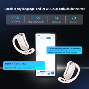 Audífonos Wooask F56 de Diseño Abierto con Traducción Instantánea Bidireccional en Tiempo Real en 144 Idiomas - Product Image 2