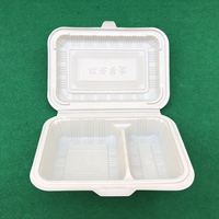 Échantillon Gratuit : Boîte à Déjeuner Blanche Biodégradable et Recyclable à Deux Compartiments, Idéale pour Sushi, Nouilles, Chewing-gum, Sucre, Jus