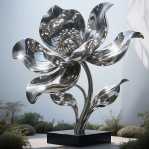 金属ロータス花彫刻屋外ステンレスひまわり彫刻金属彫刻芸術ステンレス鋼 - Product Image 2