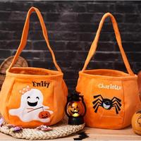 Grand panier de citrouille en velours pour Halloween Big Jack O Lantern Sacs de bonbons en forme de main pour les fournitures de fête d'Halloween
