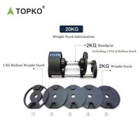 TOPKO nouvel arrivage équipement de gymnastique fitness ensemble d'entraînement réglable haltères 20kg