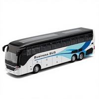 Modelo de Autobús de Aleación Metálica a Escala 32, Juguete con Ruedas Móviles, Sonido, Luces, Mecanismo de Retroceso y Puertas Abribles