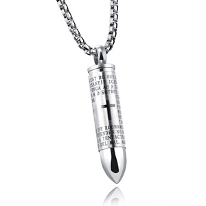 Thép Không Gỉ Có Thể Mở Bullet Men Mặt Dây Chuyền Vòng Cổ Có Thể Được Unscrewed Mens Cross Vòng Cổ Hiphop Trang Sức - Product Image 5