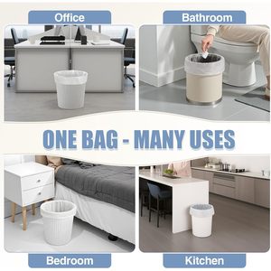 <b>Small</b> Trash <b>Bags</b> 4 Gal 100 Count <b>White</b> Scent Free For Food Waste Bathroom Use - Product Image 5