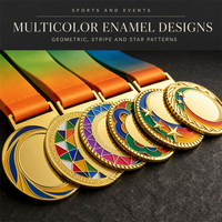 Médailles sportives en métal 3D en relief, logo imprimé UV, médailles pour événements sportifs scolaires, médailles vierges, personnalisation en gros