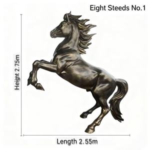 カスタム屋外大型ブロンズ塗装等身大馬彫刻動物像 - Product Image 6