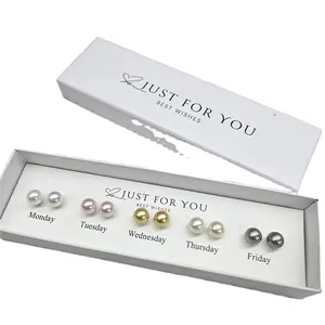 5 colors pearl earrings gift set multicolor pearl earring women different color one day