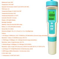 Nouveau testeur 7 en 1 PH/TDS/EC/ORP/Salinité/S. Testeur de qualité de l'eau G/mètre de température pour l'eau potable, les aquariums, les piscines et l'agriculture