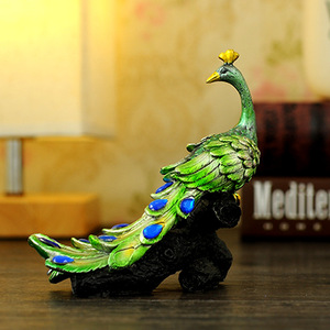 Wholesale Custom <strong>Peacock</strong> <strong>Sculpture</strong> Gold Black <strong>Peacock</strong> Garden Ornaments Polyresin Animal Statue for Home Decoration - Product Image 3