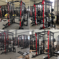 Máquina de Gimnasio Multifuncional de Lujo de Acero Inoxidable con Peso Fijo 48+, 3.4m² para el Hogar, Máquina Smith con Cable Crossover y Fly