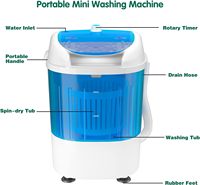 Lave-linge et sèche-linge automatiques portables en acier inoxydable pour usage domestique et hôtelier