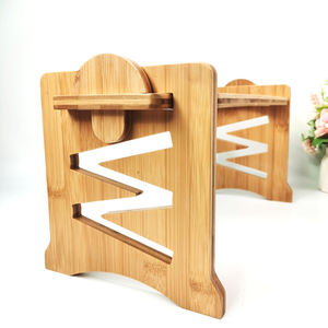 WDF kustom pabrik OEM tempat makan hewan peliharaan kucing anjing ditinggikan keramik dudukan mangkuk anjing kayu tempat makan hewan peliharaan bambu - Product Image 5