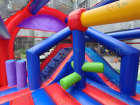 Château gonflable unisexe en PVC, portable, avec toboggan, grande roue et piscine géante, comprenant un souffleur et un sac de transport, pour tout le parc