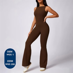 Mono deportivo de una pieza para mujer, color melocotón, para <span class=keywords><strong>yoga</strong></span>, casual, ligeramente ajustado, sin espalda - Product Image 4
