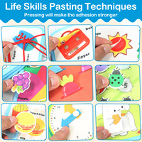 Juguete educativo para niños, libro de fieltro, Montessori juguete, tablero ocupado de fieltro sensorial para aprender habilidades motoras finas