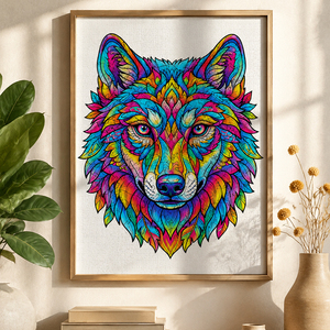 <span class=keywords><strong>Puzzle</strong></span> artistique en <span class=keywords><strong>bois</strong></span> personnalisé Kakray, motif loup, décoration murale colorée, artisanat en <span class=keywords><strong>bois</strong></span>, cadeau - Product Image 4