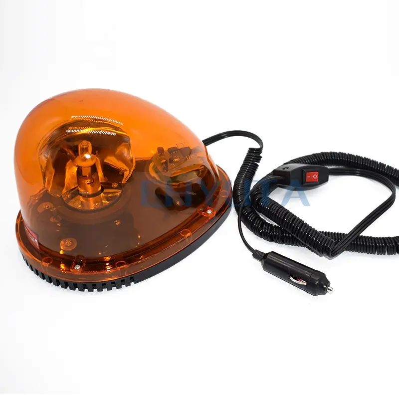 Emergency rotating strobe light amber snail warning work light magnet mounting halogen revolving warning lights