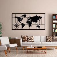 Carte du monde personnalisée du fabricant, pendaison de crémaillère, salon, maison, Art mural, décoration murale en métal, Art