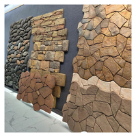 Revêtement mural en pierre artificielle Pu Rock pour l'intérieur et l'extérieur, décoration murale de la maison, alternative à la pierre 3D, décoration murale en pierre artificielle noire
