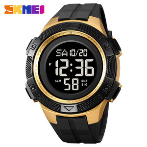 Skmei <b>Digital</b> Watch Black Tpu Strap 3Bar Waterproof Electronic Alarm <b>Clock</b> Unisex Sports Watch - Product Image 5