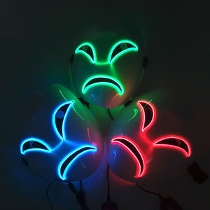 Masque d'anime japonais, masque souriant, masque <span class=keywords><strong>de</strong></span> <span class=keywords><strong>colère</strong></span>, masque facial, accessoires <span class=keywords><strong>de</strong></span> costumes pour adultes et enfants, masque LED lumineux pour Halloween - Product Image 4