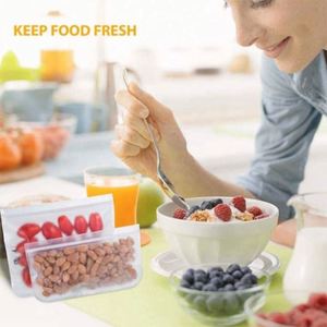 Sacs de congélation réutilisables en silicone transparent de haute qualité, écologiques, thermoscellables, sous vide, pour aliments de cuisine - Product Image 4