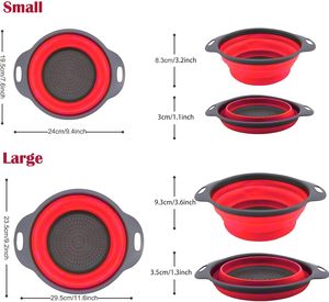 Kitchen Colander Strainers Collapsible Plastic Fruit and <b>Vegetable</b> Colanders with Handles - Product Image 2
