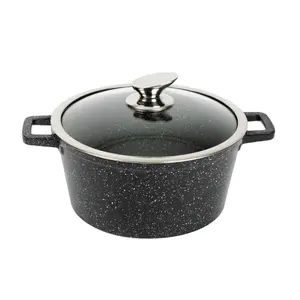 8 cái Đen Cookware sets Granite soong của chậu không dính chảo