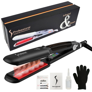 <span class=keywords><strong>Lisseur</strong></span> à vapeur et infrarouge 2-en-1 professionnel pour <span class=keywords><strong>salon</strong></span> de coiffure, avec écran LED et plaques larges de 2 pouces, directement de l'usine - Product Image 1
