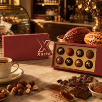 Boîte à tiroir en carton métallisé à 8 cavités pour chocolats, avec logo doré découpé, pour cadeau de Saint-Valentin - Prix usine