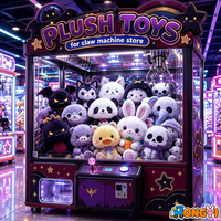 Thème Halloween - Peluche de 8 pouces, design chat et ours mignons, en position assise, jouet doux, prix pour machine à griffes, approvisionnement en gros pour salles d'arcade