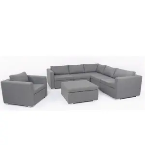 Modern patio 7pcs sofa set quick dry sponge filling fabric sofa outdoor garden sofas