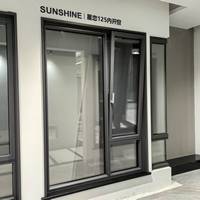 Fenêtre à battant en aluminium à ouverture vers l'extérieur, ventilation améliorée, résistante aux intempéries, avec verre trempé, design à une seule feuille