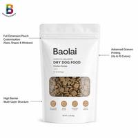 Sachet Doypack Barrière Anti-Humidité, Sac Alimentaire Refermable pour Animaux, Pochette Zipper Autoportante Personnalisée 500g pour Croquettes avec Fenêtre Transparente