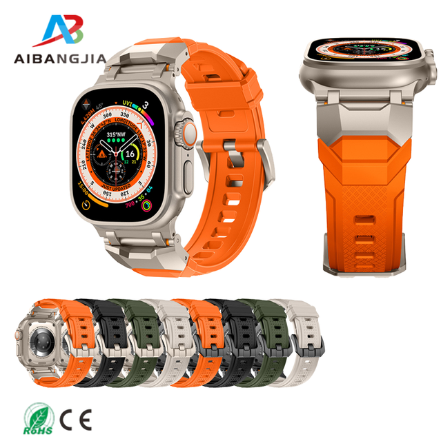 SmartWatch Watchband Explorer Men's Sports Rubber Band for Apple Watch Ultra 2 Series 10 9 8 7 6 Strap