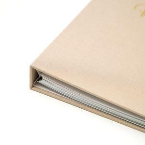 Libro de Recuerdos de Lino con Logotipo Personalizado, Feliz Cumpleaños Mi Amor, con Papel Dorado y Caja de Regalo a Juego - Product Image 4