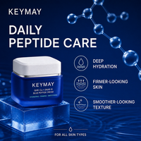 Krim Wajah Peptida Biru GHK-Cu SNAP-8 Label Pribadi untuk Asam Hialuronat Ceramide Melembapkan Mengencangkan Halus Tidak Lengket OEM ODM