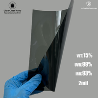 Película solar nano cerámica PET para ventanas, antiarañazos, con protección UV, de 2 mil.