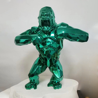 Statue d'orang-outan en fibre de verre à bas tarif décor résine Art fluide Donkey Kong Sculpture peinte Graffiti gorille King Kong Statue