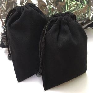 Sac à cordon en coton et lin noir personnalisé, grande taille, pour l'emballage de produits naturels et d'huiles essentielles, avec logo – Approvisionnement direct usine - Product Image 1